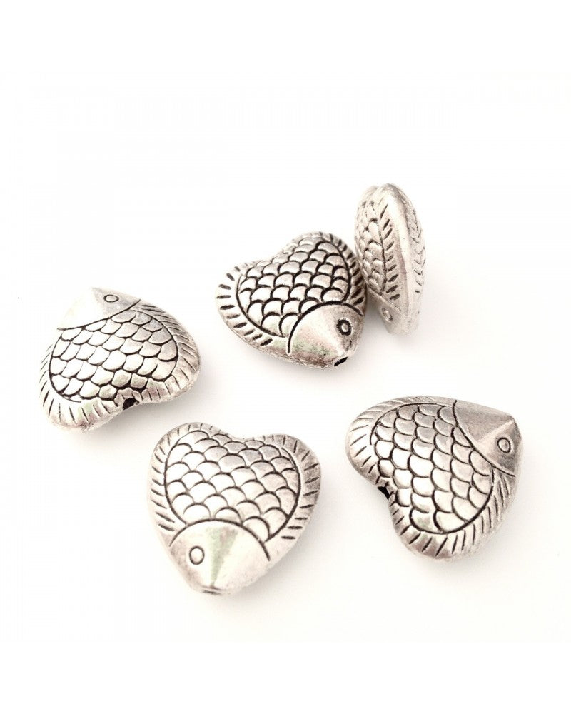 Perle En Forme De Poisson Style Antique Bleu Et Or - Dimensions 3 X 1,5 Cm, Neuve, Pour Création Bijou
