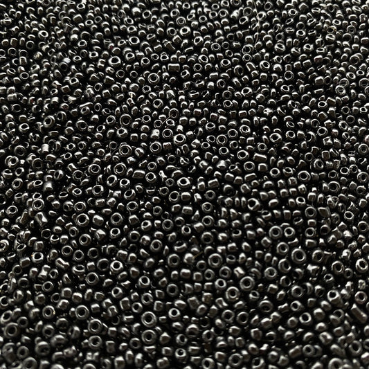 X10gr Perle Rocaille noir opaque 2mm #22