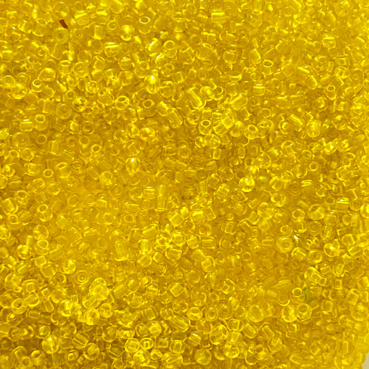 X10gr Perle Rocaille jaune transparent 2mm #47