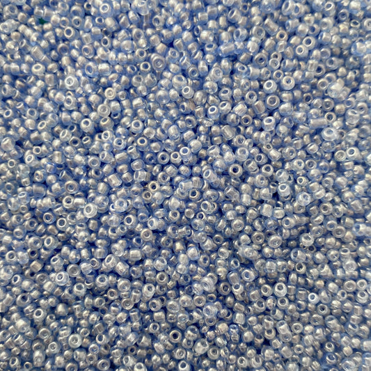 X10gr Perle Rocaille bleu clair transparent nacré 2mm #42