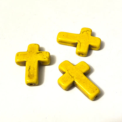 x1 Croix Pierre Howlite 30x22mm