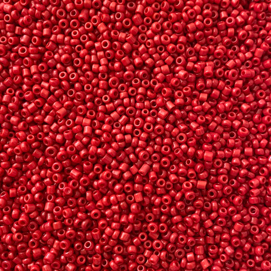 X10gr Perle Rocaille rouge opaque 2mm #41