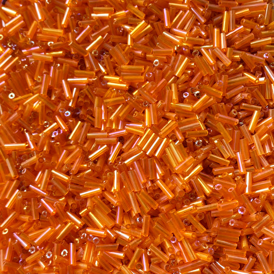 X10gr Perle Rocaille orange reflet AB tube 6mm #82