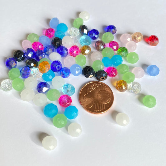 X50 Mix perles verre Abacus facette 8mm #21