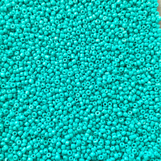 X10gr Perle Rocaille Turquoise opaque 2mm #44