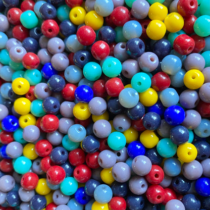 X100 Mix perles verre opaque 6mm #20