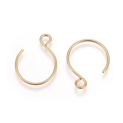 Boucles d'oreilles crochet d'oreille en acier inoxydable 304 plaqué or 24k