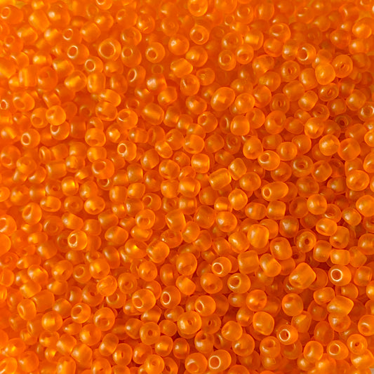 perle de rocaille orange matt givré 4mm, fourniture pour la création de bijoux, latelierdeperles.fr, l'atelier des perles, loisirs créatifs