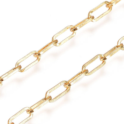 X50cm chaine plaquée 18k 6X2,5mm (ptit trombone).