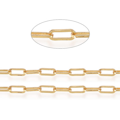 X50cm chaine plaquée 18k 6X2,5mm (ptit trombone).