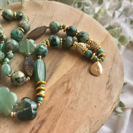 African Turquoise necklace unique piece