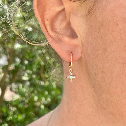 Boucles d'oreilles Croix en zircon