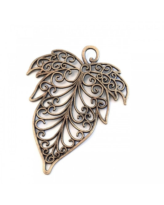 x1 Pendentif feuille filigranée 70mm👍🏻