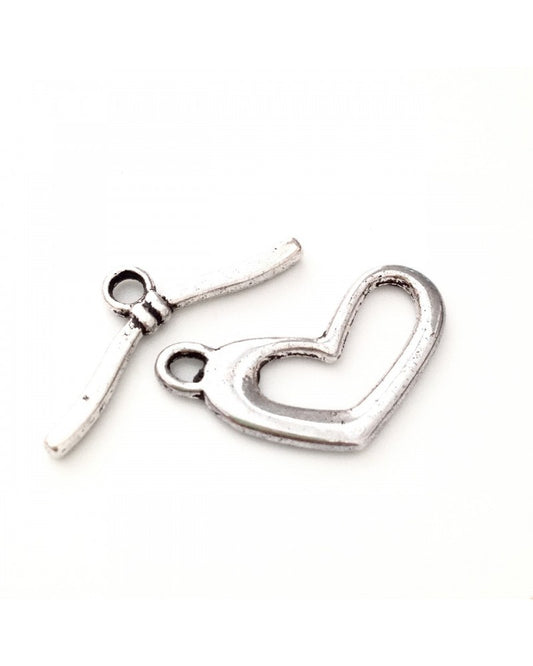 X1 fermoir toggle coeur 22x28mm