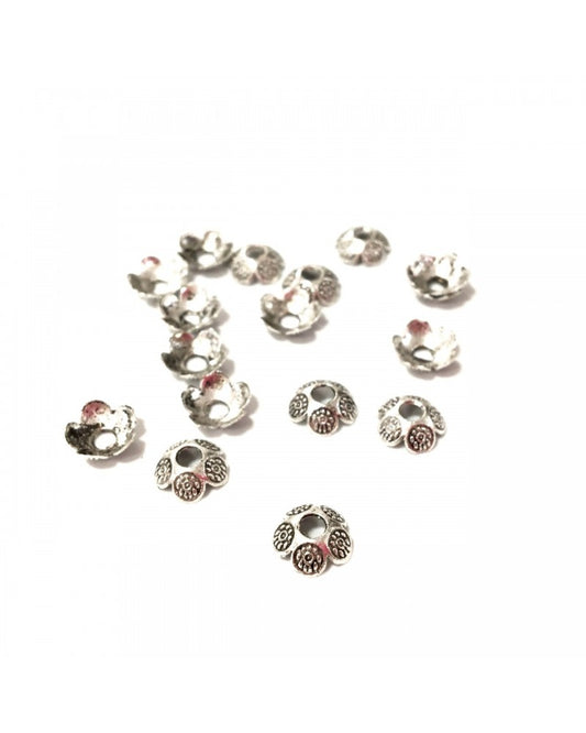 X10 Coupelles motif florale 8mm