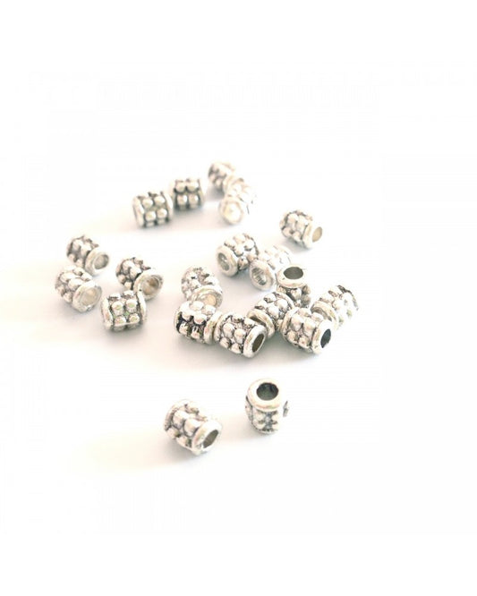 x20 perles en métal tonneaux 4x3mm