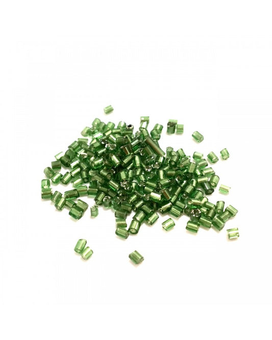 perle de rocaille demi tube demi cut vert argent 2mm, fourniture pour la création de bijoux, latelierdeperles.fr, l'atelier des perles, loisirs créatifs