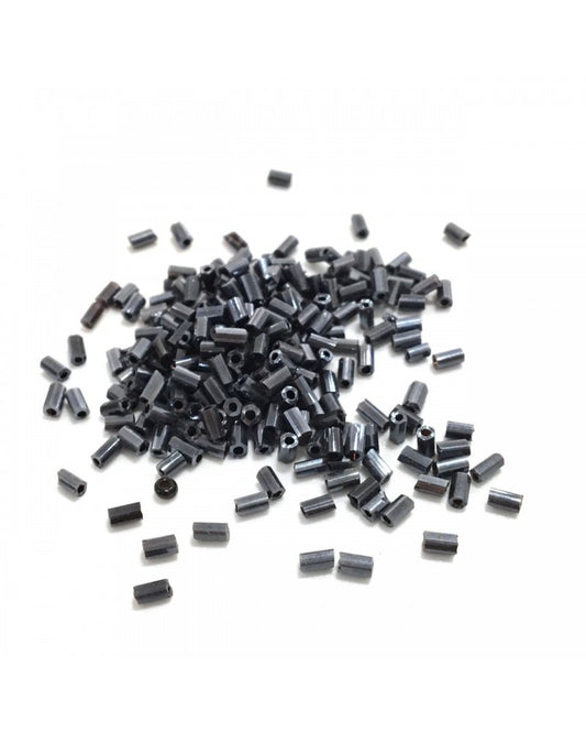 X10gr Perle Rocaille anthracite 1/2 tube 2mm #76