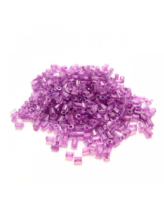 X10gr perle Rocaille 1/2 tube violet irisé 2mm #8