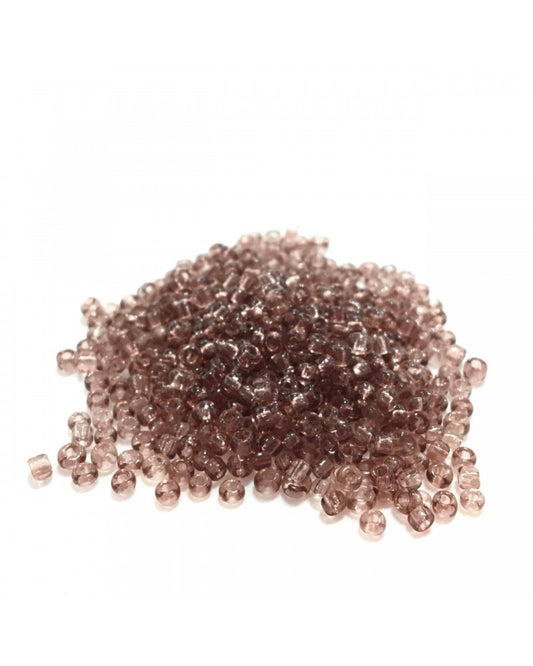 X10gr Perle Rocaille mauve transparent 2mm #19