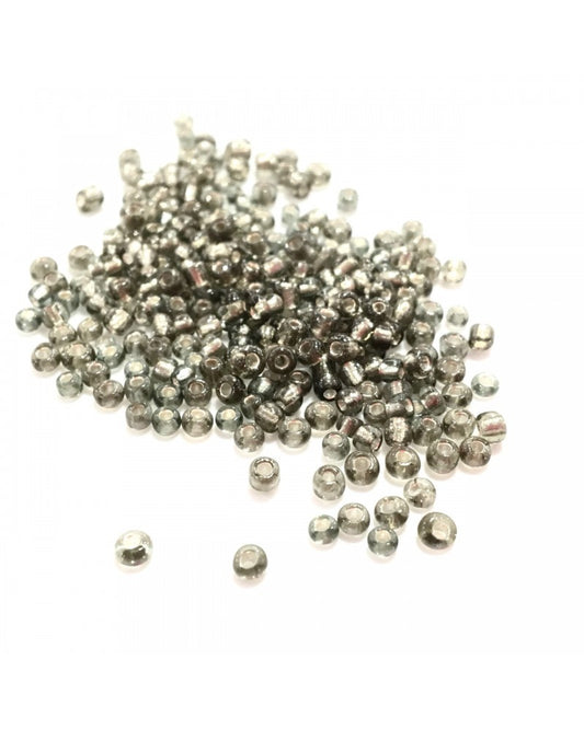 X10gr Perle Rocaille gris argent 2mm #16