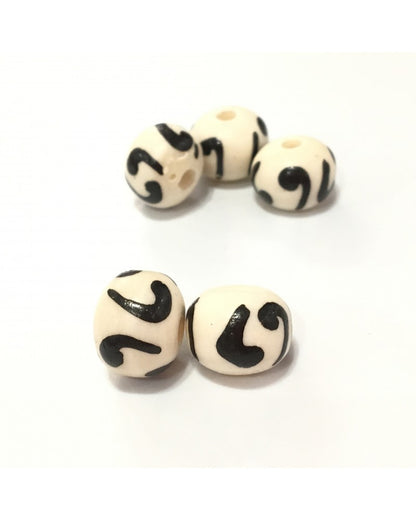 x2 Perles en Os 11x9mm