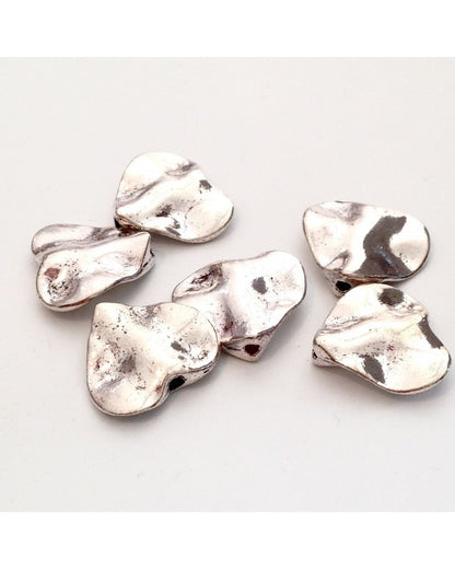 x2 Perles métal cœur 13x15mm