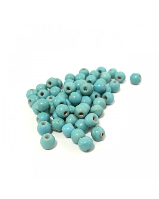 X5 pierres Turquoises Synth. Veinées 4, 6, 8 ou 10mm