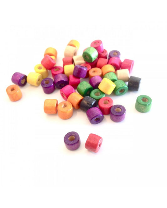 x100 Mix perles bois 6mm