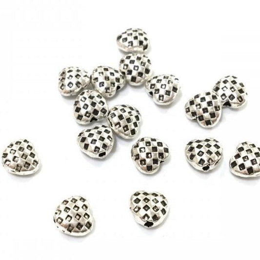 x4 Perles métal cœur 6mm